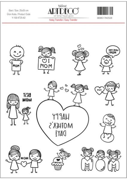 Kolay Transfer 25 x 35 cm Desen No:62