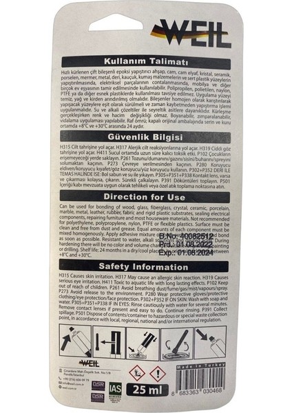 Epoksi Hızlı Yapıştırıcı 25ML