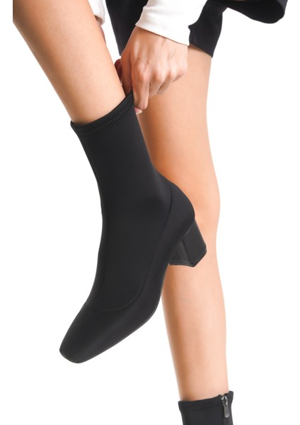 DIANA Siyah Dalgıç Kumaş Kadın Bot