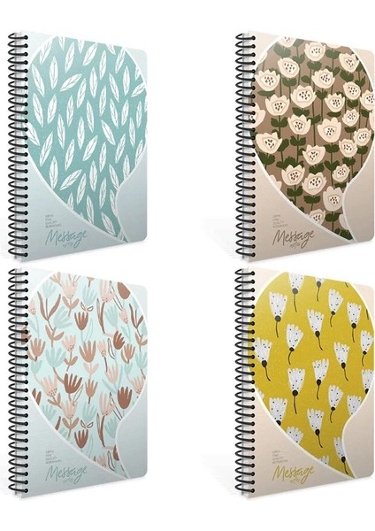 Message Notes Spiralli Sert Kapak Defter 17X24 120YP. Çizgili