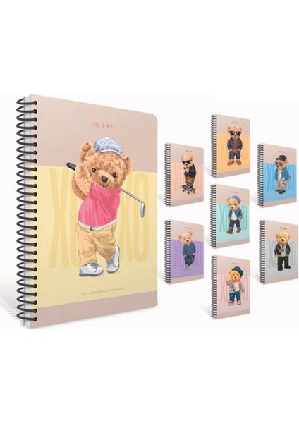 Xoxo Spiralli Karton Kapak A6 80YP. Çizgilii Defter