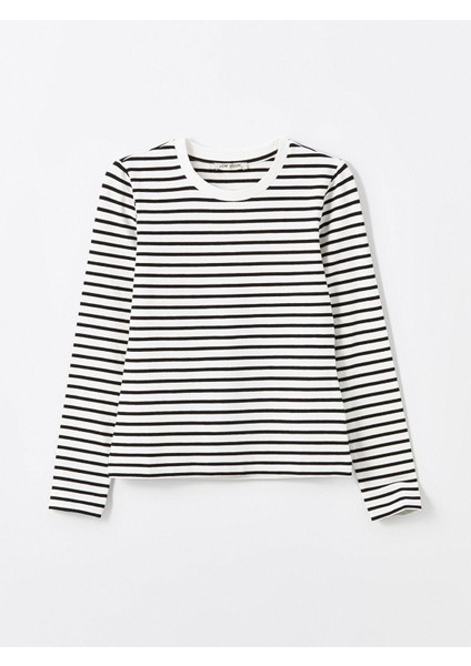 Lcw Vision Çizgili Bisiklet Yaka Çizgili Uzun Kollu Kadın Body indirimleri