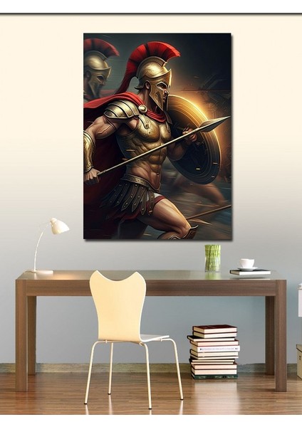 Kanvas Tablo Kalkan ve Mızraklı Gladyatör fiyatları