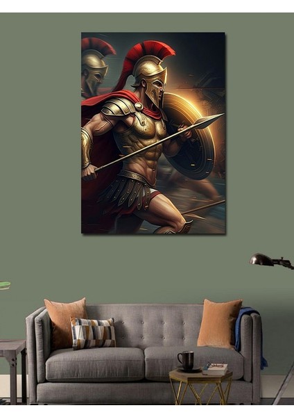 Kanvas Tablo Kalkan ve Mızraklı Gladyatör modelleri