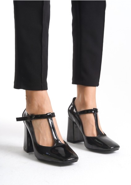 Elena Siyah Rugan Kadın Topuklu Ayakkabı modelleri