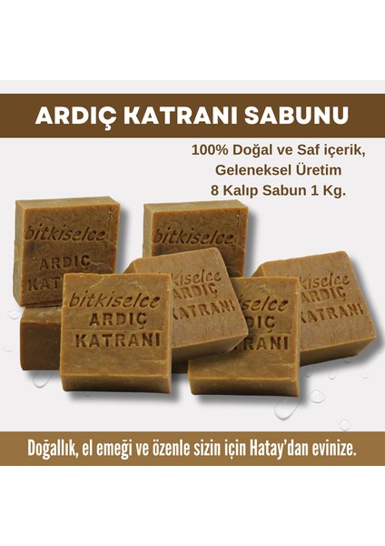 Saf ve Doğal Içeriklerle Ardıç Katranı Sabunu  950 gr (8 Kalıp)