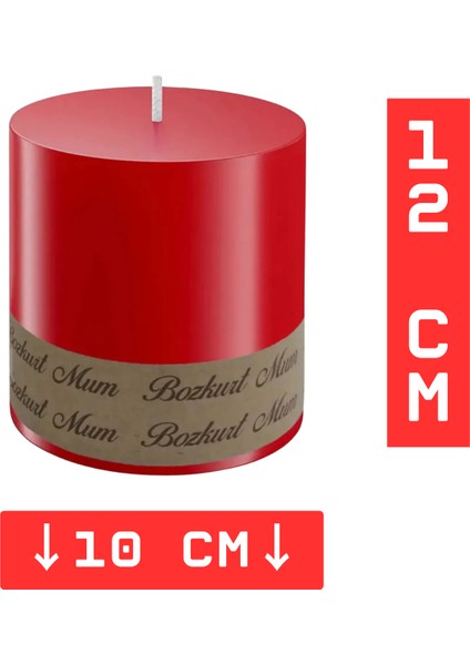 4'lü Silindir Mum 10X12 cm Kırmızı fiyatları