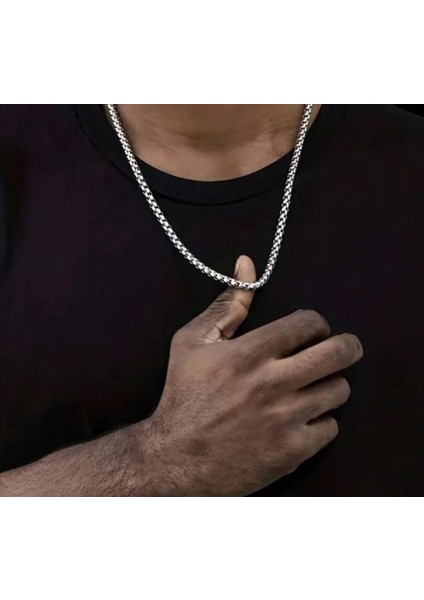 Sevgiliye Hediye Paslanmaz Kararmaz Çelik Erkek Zincir Kolye ( Farklı Ölçü Seçenekli)