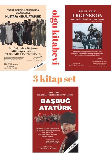 Belgelerle Başbuğ Atatürk - Belgelerle Ergenekon - Belgelerle Mustafa Kemal Atatürk / 3 Kitap Set
