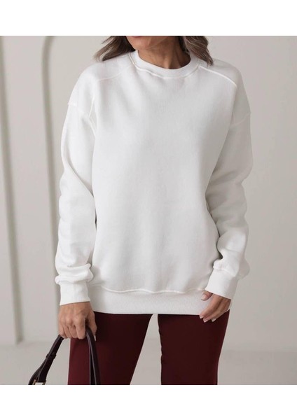 Kadın Basic Oversize Sweatshirt