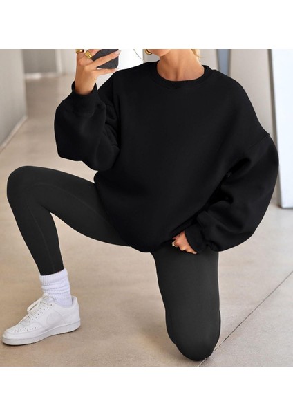 Kadın Basic Oversize Sweatshirt