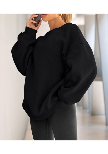Kadın Basic Oversize Sweatshirt