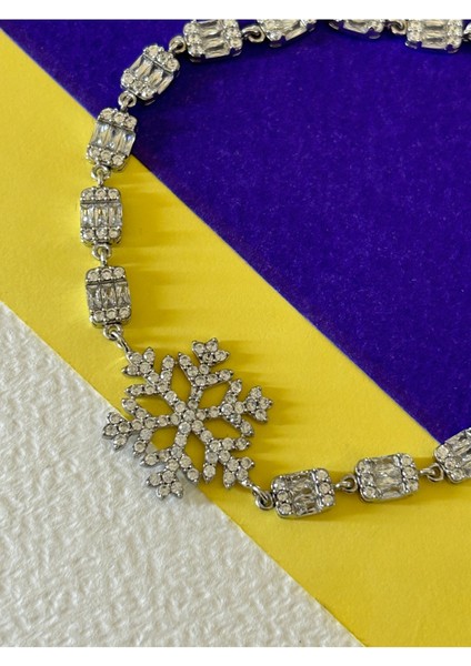 8,23 gr Silver Renk Bagetli Kar Tanesi 925 Gümüş Bileklik modelleri
