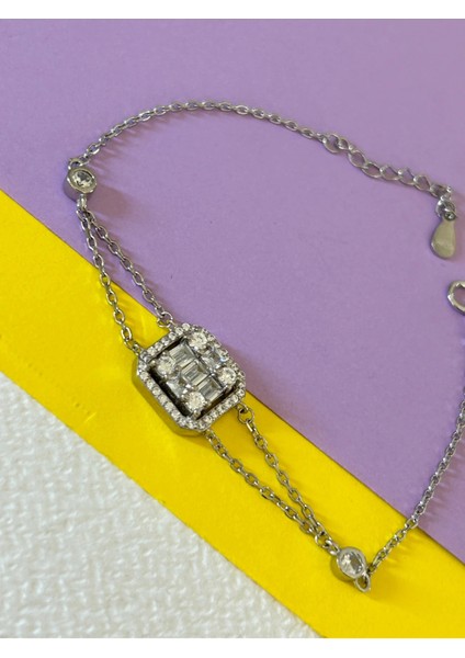 3,63 gr Silver Renk Baget 925 Gümüş Bileklik