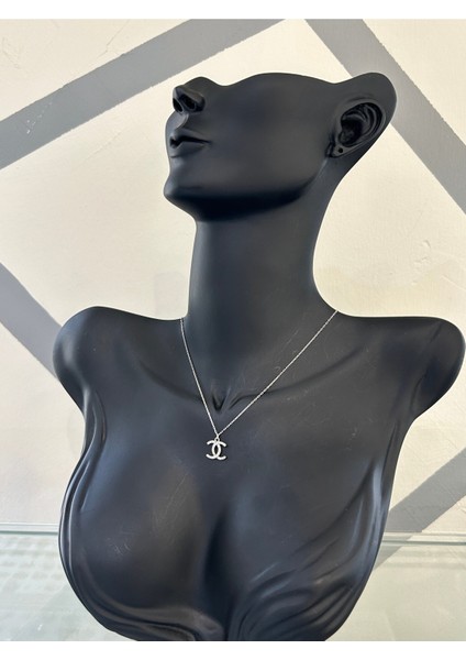 Silver Renk İthal Marka Zirkon Taşlı 925 Gümüş Kolye