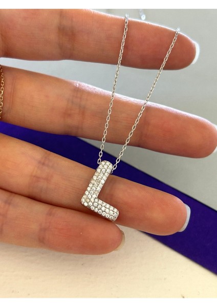 Taşlı L Harf 925 Gümüş Kolye fiyatları