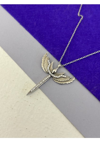 Silver Renk Metal Melek 925 Gümüş Kolye