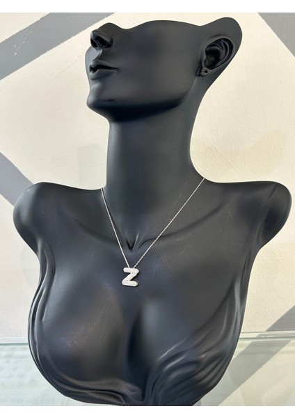 Taşlı Z Harf 925 Gümüş Kolye