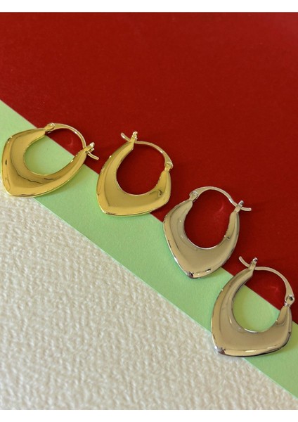 Gold Renk Çelik Parlak İnce Düz Çanta Model Küpe