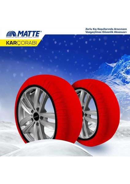 Kar Çorabı 225/45 R19 Kar Zinciri Muadili X-Large Kırmızı