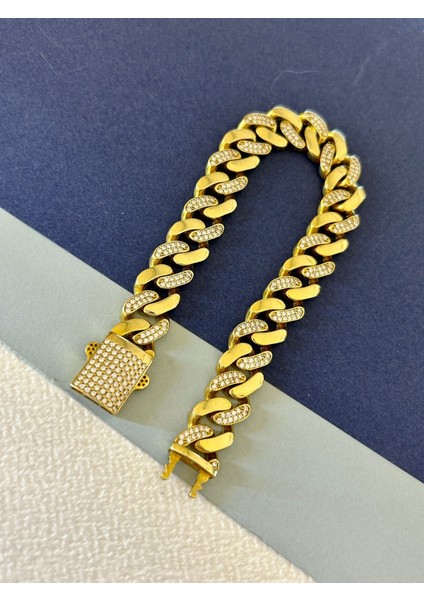 18,30 gr Gold Renk Sıralı Zirkon Taş Gurmet 925 Gümüş Bileklik fırsatları