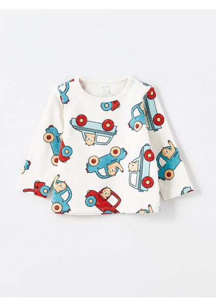 Bisiklet Yaka Uzun Kollu Baskılı Erkek Bebek Pijama Takımı