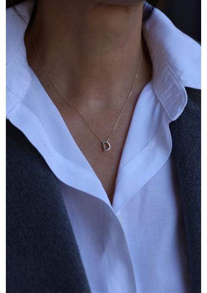 14 Ayar Altın D Harfli Kolye fırsatları