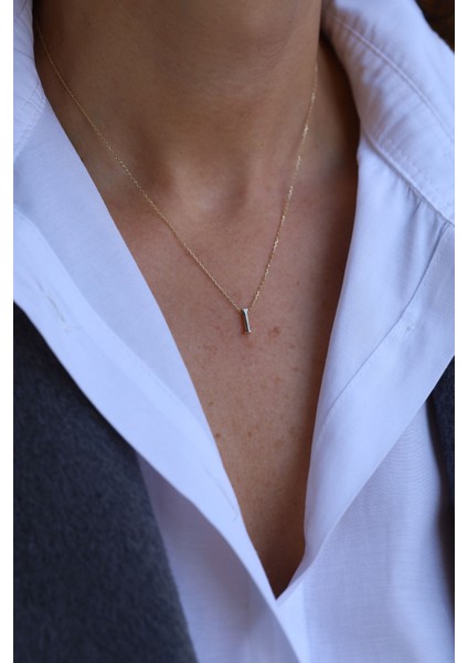 14 Ayar Altın I Harfli Kolye