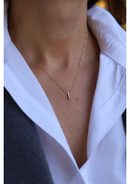 14 Ayar Altın I Harfli Kolye fırsatları