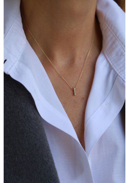 14 Ayar Altın I Harfli Kolye