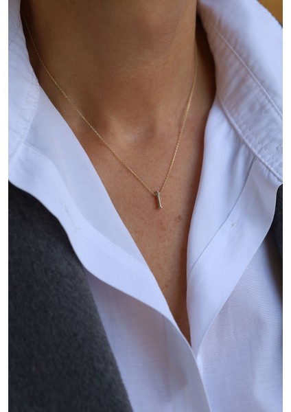 14 Ayar Altın I Harfli Kolye modelleri