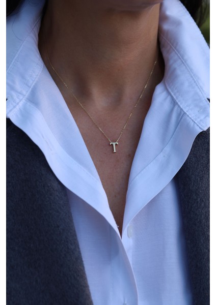 14 Ayar Altın T Harfli Kolye fırsatları