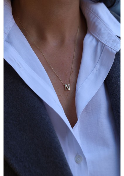 14 Ayar Altın N Harfli Kolye fiyatları
