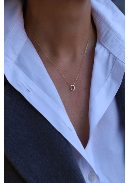 14 Ayar Altın O Harfli Kolye modelleri