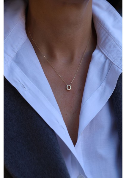 14 Ayar Altın O Harfli Kolye fırsatları
