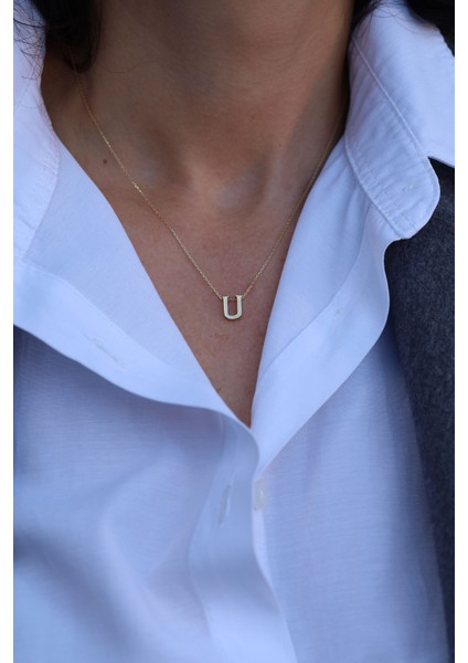 14 Ayar Altın U Harfli Kolye fiyatları