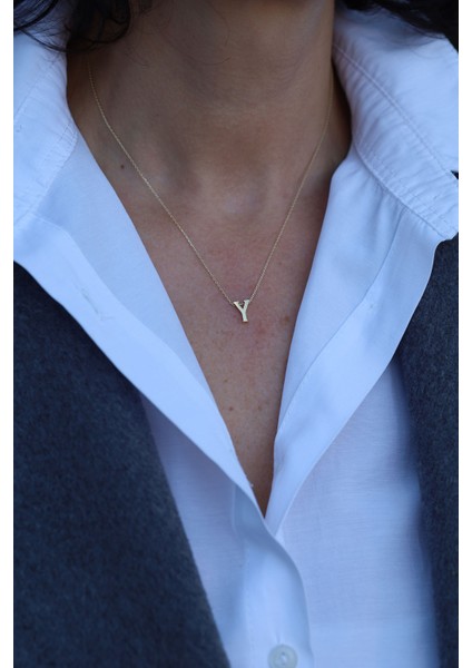 14 Ayar Altın Y Harfli Kolye fiyatları