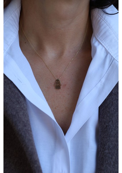 14 Ayar Altın Taşsız Fatmanın Eli Kolye fiyatları