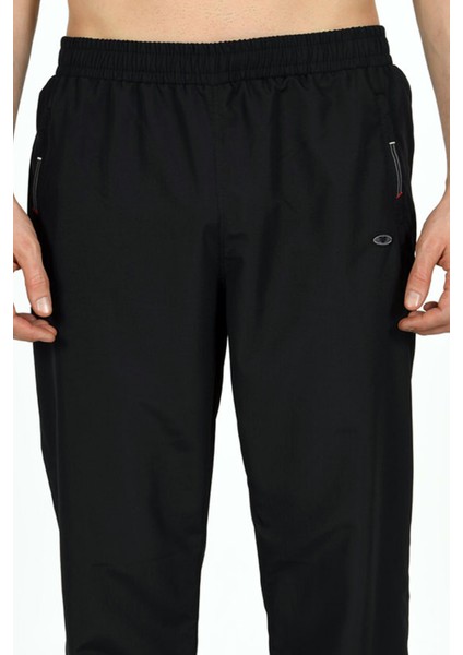 Siyah Erkek Düz Paça Beli Lastikli Cepli Mıcropoly Kumaş Eşofman Altı EDY2401S fiyatları