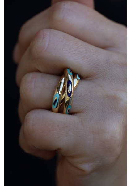 14 Ayar Altın Cetaş Fortuna Serisi Nazarlık Sarmalı Yüzük fiyatları