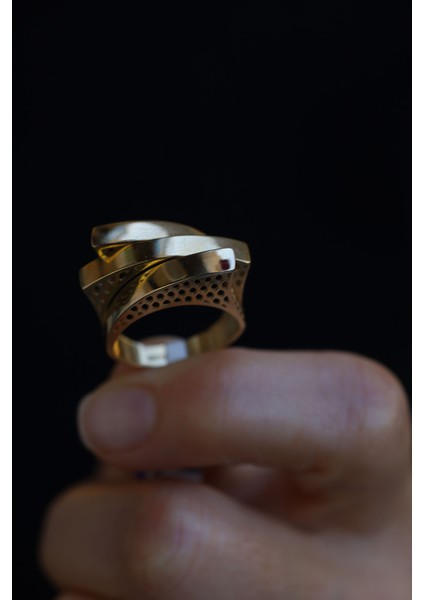 14 Ayar Altın Üç Kat Tasarım Taşsız Yüzük fırsatları