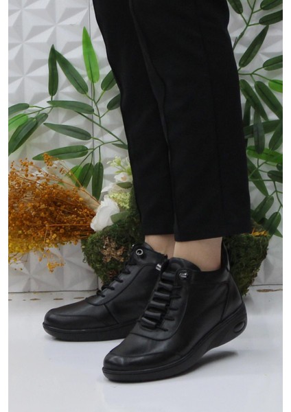 42848 Siyah Rahat Yumuşak Deri Kadın Bot modelleri
