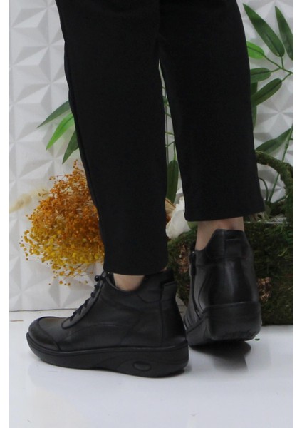 42848 Siyah Rahat Yumuşak Deri Kadın Bot fırsatları
