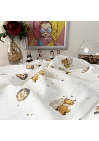 Çok Amaçlı Müslin Örtü Bezi - Bebek Battaniyesi %100 Pamuk 95 x 95 cm