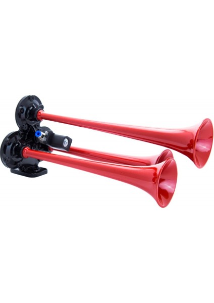 Havalı Korna 3 Borulu Düz Sesli 24VOLT Kırmızı Renk modelleri