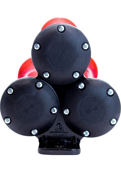 Havalı Korna 3 Borulu Düz Sesli 24VOLT Kırmızı Renk fırsatları