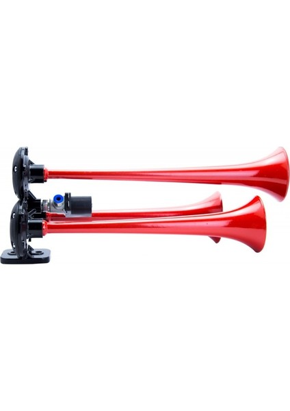 Havalı Korna 3 Borulu Düz Sesli 24VOLT Kırmızı Renk indirimleri