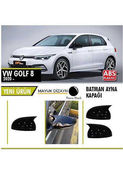 Volkswagen Golf 8 (2020 ) Batman Yarasa Ayna Kapağı Piona Black ve Montaj Bandı