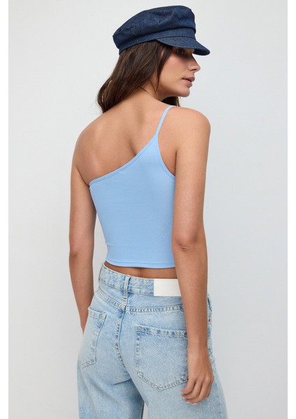 Tek Omuz Askılı Crop Bluz