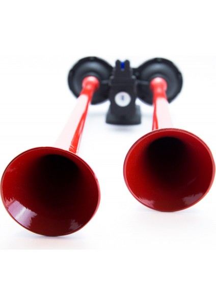 Havalı Korna 2 Borulu Düz Sesli 12VOLT Kırmızı Renk